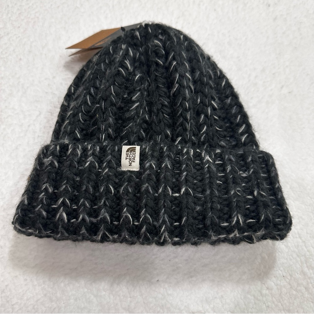 Black Knit North Face Beanie Hat